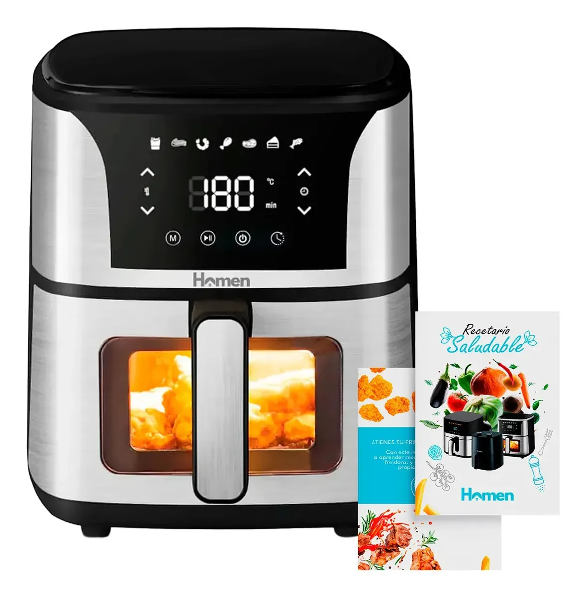 Freidora de Aire Homen 5.5 Litros Airfryer + Recetario